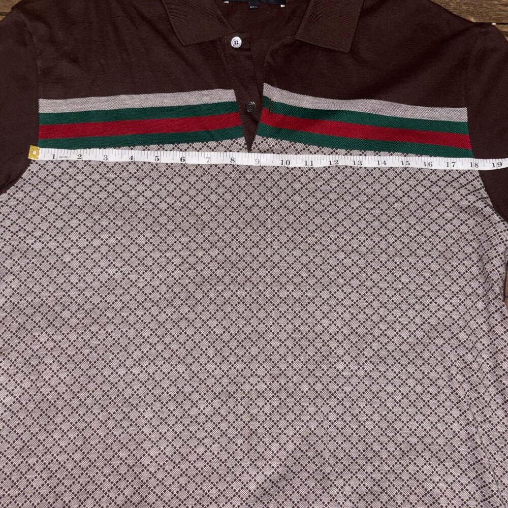 FREE SHIPPING Gucci Piquet Monogram Polo Style Shirt - Picture 9 of 10